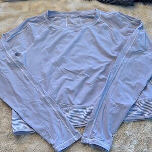 Lululemon Athletica Blue Ribbed Crop Sweatshirt